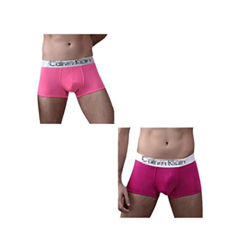 HWYBHT 2 Stück atmungsaktive nahtlose Herren-Boxershorts mit Buchstabendruck, Baumwolle, Unterhosen mit 3D-Beutel, Shorts für Männer, M01-Set9-4-6, X-Large