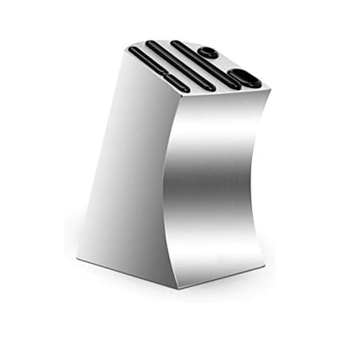 QingH yy Empty Knife Block 6 Slots Universal Knife Holder Box without Knives, Stainless Steel Kitchen Empty Knife Block Space Saver Storage Knife Organizer 9-24 Cover