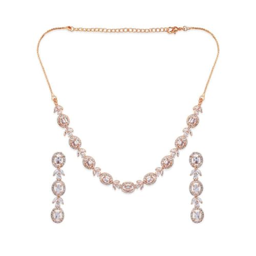 Rubans Gold-Plated White CZ-Studded Handcrafted Jewellery Set (B0D6GC7BJF) Amazon Price History, Amazon Price Tracker