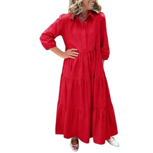Robe chemise décontractée à jupe bouffante et coupe fluide aérienne