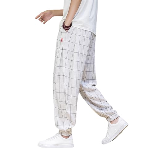 Pantalon fin long style chinois décontracté pour vacances au soleil