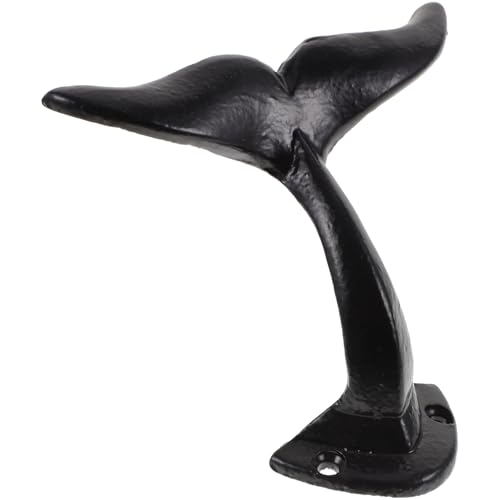 HIAKDOFT 鋳鉄製クジラの尾壁掛けフック 衣類や帽子対応 傷けにくい厚み 洗面所やキッチンに 多機能装飾フック