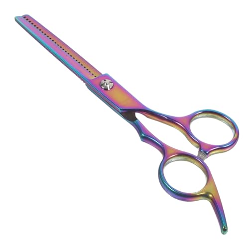 PACKOVE 1 Pcs Colorful Stainless Steel Teeth Scissors Hair Styling Tools for Salon Home Use Portable Barber Accessories for Professional Amateur Hairdressers