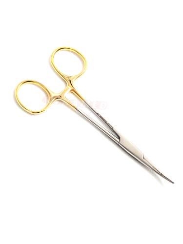 Premium German Stainless Set Of 2 Each Artery Forceps Straight And Curved 5 Inches Mosquito Hemostat Forceps Orthodontic Dental Surgical Hemostat-Cynamed #TOP6