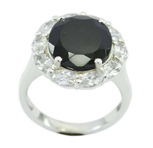 Bague en argent 925 onyx noir élégante et pierres fines authentiques