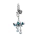 Produktbild Charm-Anhänger aus 925er-Sterlingsilber, passend für Pandora-Armbänder und Halsketten, blaue Emaille, Blumen-Anhänger