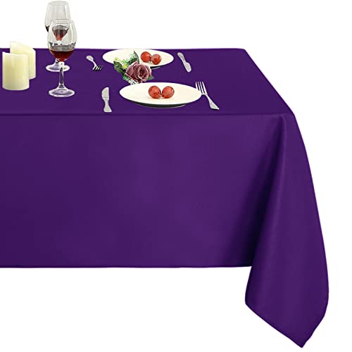 Image of Obstal 210GSM Rectangle Table Cloth, Violet, 60 x 102 Inch | Heavy Duty Water Proof Microfiber Tablecloth, Decorative Fabric Table Cover for Outdoor and Indoor Use