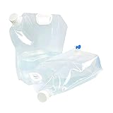 ACHANFLY 2 Stück 10L Faltbarer Wasserkanister mit Hahn Trinkwasserkanister Tragbar Faltkanister Wasserbehälter Lebensmittelecht BPA Frei für Camping Outdoor Wandern Travel BBQ Picknick