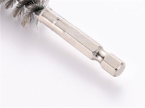 Image of 6 Pieces Stainless Steel Bore Brush Bristles Wire Brush for Power Drill Cleaning Wire Brush with Hex Shank Handle for Power Drill Cleaning Wire Brush