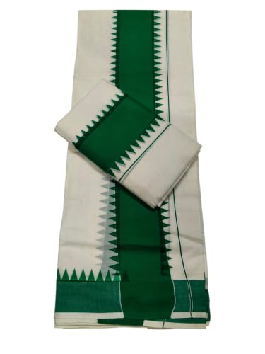 Image of SKT Women's Kasavu Cotton Mundu Saree Without Blouse Piece