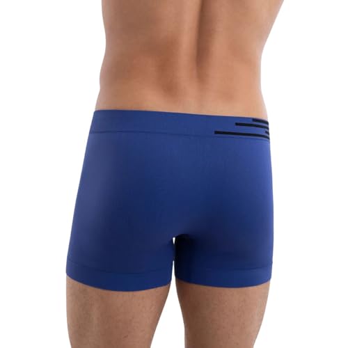 Kit 2 Cuecas Boxer Lupo Microfibra Sem Costura Preto/Azul