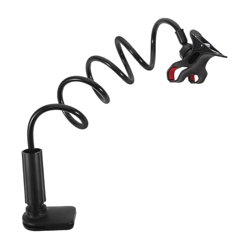 GARVALON Support de téléphone portable avec pince pour lit et bureau - Support flexible à manches longues - Rotation à 360° - Support portable pour voyage - Support réglable