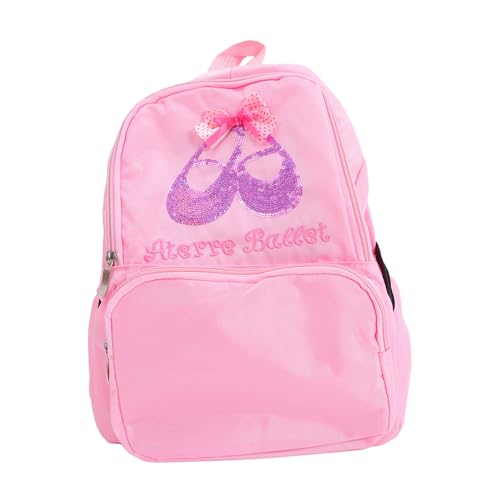 Sac à dos en toile oxford rose pour filles grand format respirant motif danse
