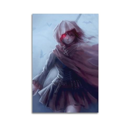 LXODGHE Póster artístico de anime de Ruby Rose, pintura decorativa, lienzo, póster de pared e imagen artística moderna para decoración de dormitorio familiar, pósteres de 12 x 18 pulgadas (30 x 45 cm)