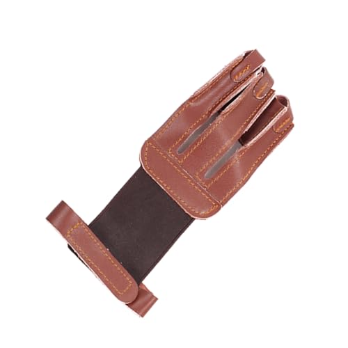 LIOOBO Glove 3 Fingers Protection Hunting Glove Soft Material Comfortable Fit for Archers Random