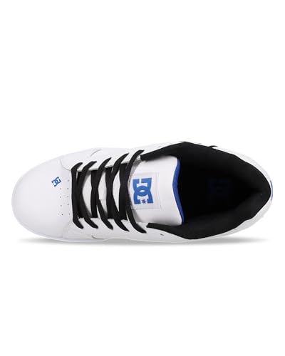 DC Men's Net Skate Shoe, White/Black/Blue, 9