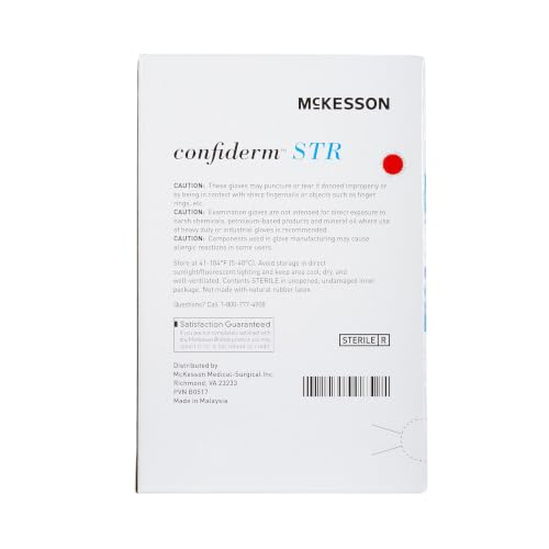 McKesson Confiderm STR Sterile Nitrile Exam Gloves, Blue, Large, 50 ct | Latex-Free, Powder-Free, Ambidextrous, Textured Fingertips - image 8