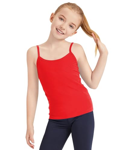 Image of Dreammonkey Girl's Full Sleeveless Camisole Tank Tops Kids Comfort Breathable Dance Tank Tops(Ages 2T-14Years)