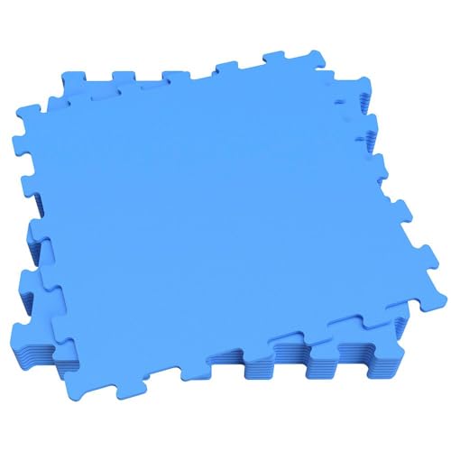 AKTIVE Protezione per pavimento, pavimento in gomma EVA, 8 pezzi, pezzo 50x50 cm, fondo piscina, fondo piscina rimovibile, puzzle piscina, protezione per fondo piscina, blu