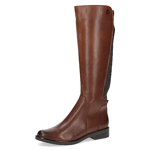 CAPRICE Damen Hohe Stiefel mit Absatz mit Reißverschluss Elegant, Braun (Cognac Comb), 38 EU