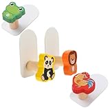 Abaodam Ganchos Autoadhesivos de Pared para Colgar Toallas y Sombreros Diseño de Animales, Fáciles de Instalar y Quitar, Paquete de 4 Piezas para Organización y Decoración