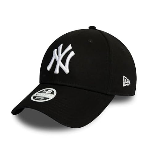 New Era New York Yankees MLB League Essential Czarny 9Forty Regulowana Czapka Damska - One-Size