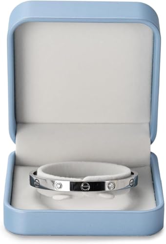 Sky Blue Leather Bracelet Bangle Box Jewelry Gift Case Velvet Interior Bracelet Storage Holder