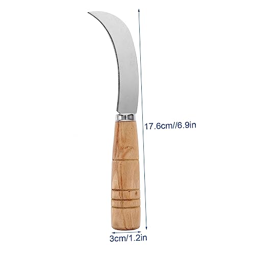 Alipis Stainless Steel Fruit Knife with Wooden Handle Multifunctional Pineapple Cutter and Banana Slicer for Easy Peeling and Cutting Kitchen Restaurant