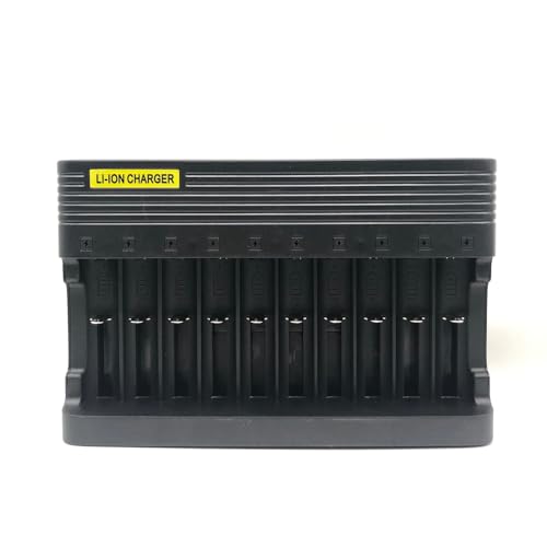 DC 4.2V/6000mA Li-ion Smart Battery Charger 10 Slots with Cable for 26650 18650 16340 14500 17500 3.7V Li-Ion Cell
