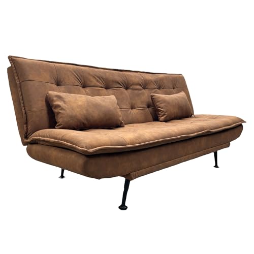 Riess Ambiente Modernes Schlafsofa Jazz - 190cm - antik braun - Microfaser 3-Sitzer Couch Sofa Schlafcouch