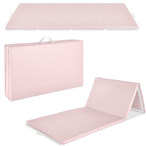 Image of Best Choice Products 10ftx4ftx2in Folding Gym Mat 4-Panel Exercise Gymnastics Aerobics Workout Fitness Floor Mats w /Carrying Handles