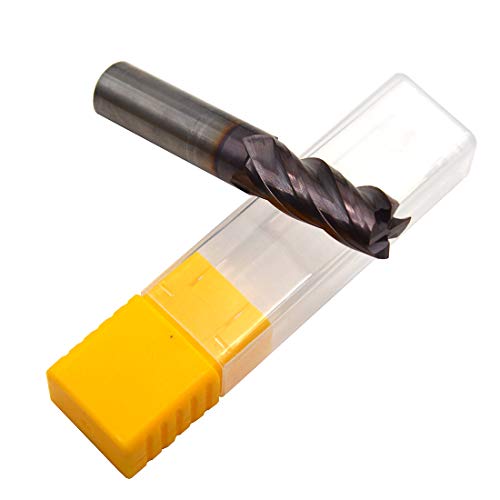 Image of Yearfits 1 /2 Blade x 1 /2 Shank x 3'',Solid Micro Carbide,4 Flute,Square Nose End Mill,TiAlN Coated,CNC Router Bits Cutter Milling Tools (used for steel, 1 /2)