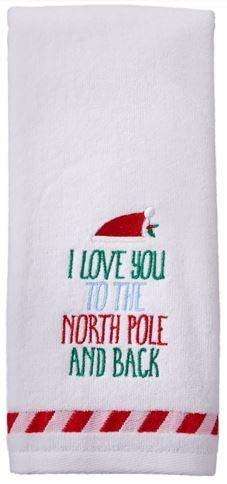 "I Love You To The North Pole And Back" St. Nicholas Square Embroidered Kitchen Bath Decorative Hand Towel-image-28