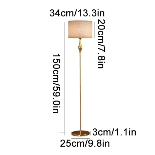 Lámpara de pie retro de metal con interruptor de pie para iluminar salas oscuras 3