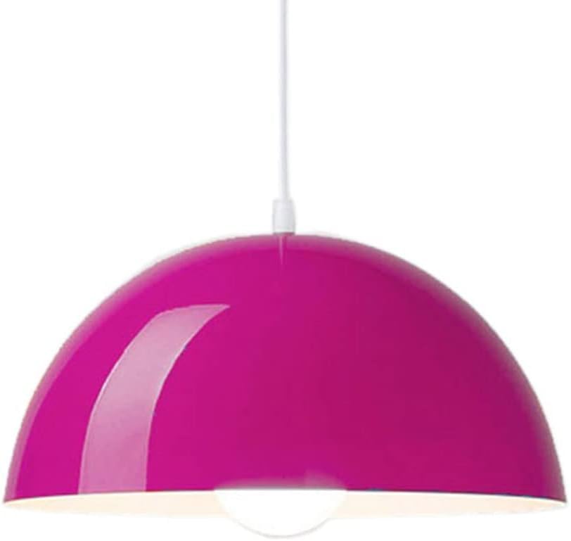 Lustre en métal avec fil de suspension réglable et abat-jour rétro violet