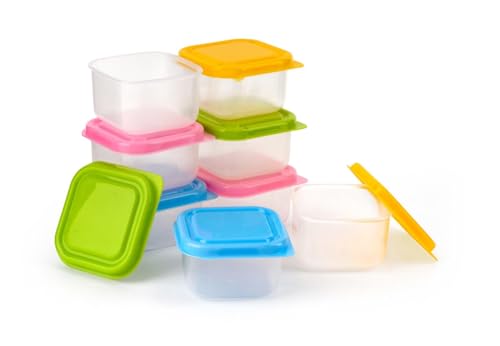 LORD C Mini Food Containers Round Plastic Storage Boxes With