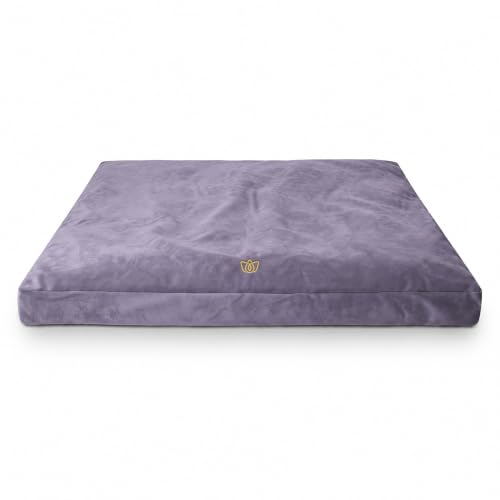 Florensi Zabuton Meditation Mat (32"x32"x3"), Premium Velvet Cover w 100% Cotton Insert, Perfect to Pair with Zabuton Meditation Cushion, Washable Cover, Best Support for Sitting & Kneeling - Purple