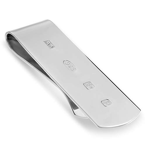 Alexander Castle Slim Solid 925 Sterling Silver Featured Hallmark Money Clip for Men with Jewelry Gift Box - Men's Gifts - 56mm x 16mm