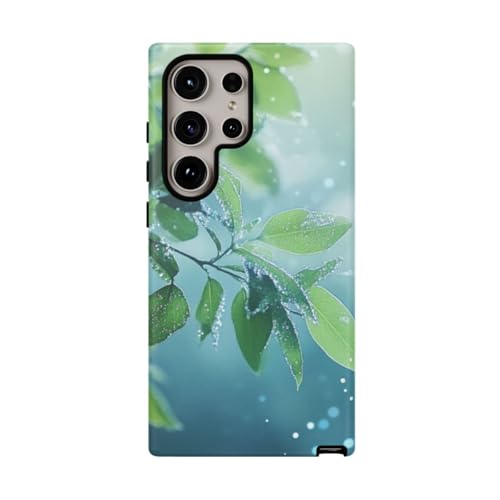 Coque Galaxy S24 Ultra mate résistante au design feuilles épuré