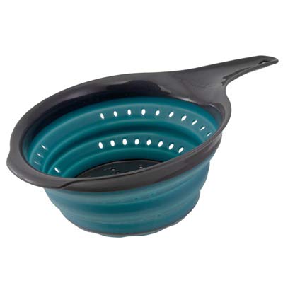 Squish Gray/Teal Polypropylene/TPR Collapsible Colander