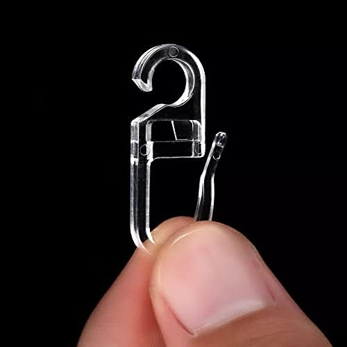 200 Stück Überklipshaken mit 6mm Öse Transparent Gardinenhaken Faltenlegehaken für Gardinenringe | Gardinenhaken für Ringe | Vorhanghaken | Vorhangclipser | Haken Vorhang
