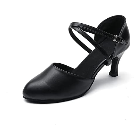 Exgingle Black Dance Heels for Women Jazz Dancing Shoes for Girls Contemporary Shoes 10 M US Women Cover