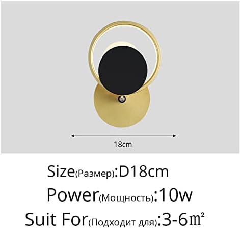 Simple Modern Luxury Living Room New Wall Lamps Hotel Bedside Bedroom Dining Children's Room Coffee Clothing Shop Light Lighting (Color : Gold 15W 58cm Size : Cool White) (Gold 10w 18cm Three Colors image 5