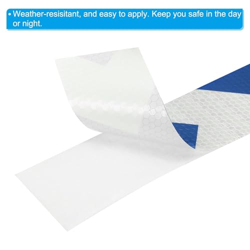 Image of ZSIGNS 2 Inch X 5 METER Arrow Reflective Hazard Safety Warning Caution Tape, Reflector Industrial Marking Tape for Trailers Vehicles Stairs Steps Floor Boats Outdoor Waterproof (BLUE & SILVER)