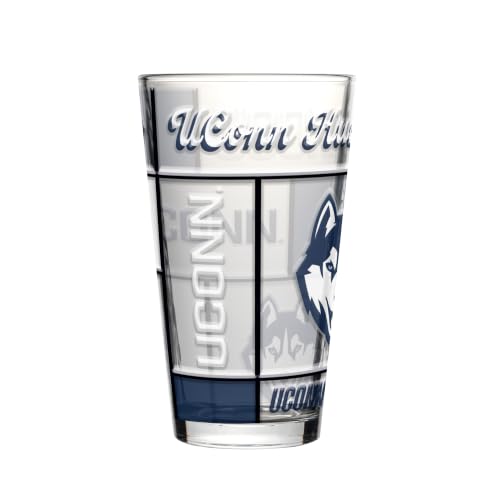 Image of Logo Brands NCAA oz Stained Glass Pint Glass - 3D Embossed Logo & Bold Team Colors - Durable Sports Fan Beer Glass for Home, Bar & Tailgates