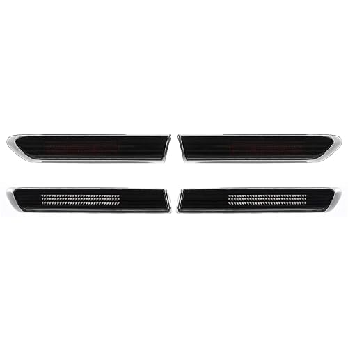 HECASA 4pcs Side Marker Light Compatible with 2004-2008 Honda Acura TL Base Model Replacement for 33850SEPA01 33800SEPA01 33655SEPA01 33650SEPA01 Bumper Signal Lamps Smoke Lens Black Housing Red LED by HECASA - Image 5