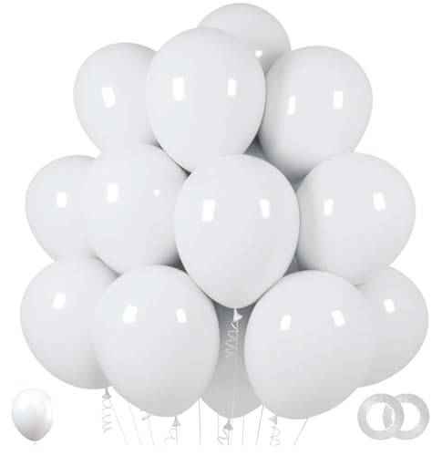 Balões brancos de 12 polegadas de 52 peças. Decoração de casamento balões brancos decoração casamento de prata decoração batismo comunhão balão branco festa Baby Shower decoração aniversário bolas