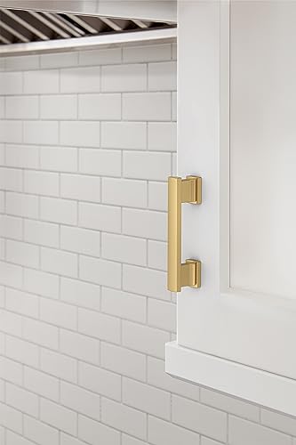 Image of Amerock 10 Pack 3 inch Triomphe Champagne Bronze Drawer Pull | 3 inch (76mm) Center-to-Center Mounting Distance and 4 inches Overall Length, Durable Zinc Cabinet Hardware