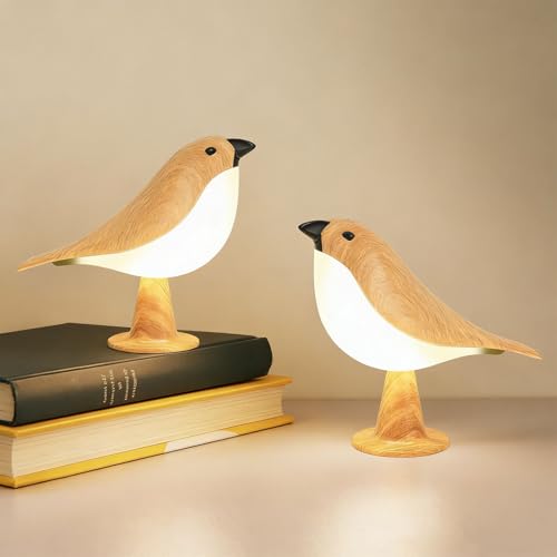 Image of Deogos 2Pack Cute Bird Table Lamp, Touch Control /Dimmable Brightness /3 Color Temperature /Cordless Desk Lamp Bedside Lamps for Nightstand, Bedroom, Small Space, Decoration