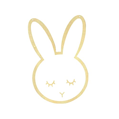 FUNOMOCYA Easter Bunny Decor Shatterproof Mirror Boys and Girls Rabbit Decorations Bunny Mirror Wooden Frame Acrylic Wall Mirr